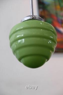 Art deco suspension lamp 1920/30. Green opaline glass! Original