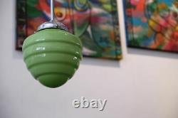 Art deco suspension lamp 1920/30. Green opaline glass! Original