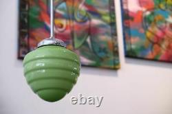 Art deco suspension lamp 1920/30. Green opaline glass! Original