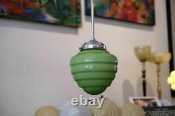 Art deco suspension lamp 1920/30. Green opaline glass! Original