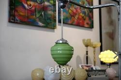 Art deco suspension lamp 1920/30. Green opaline glass! Original