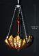 Art Deco Tinted Opalescent Glass Hand-moulded Slip Clamshell Odeon Pendant Light