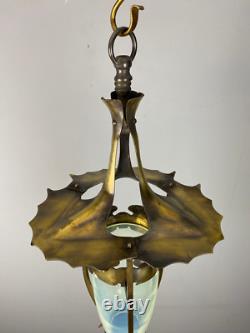 Ashby Arts And Crafts Lantern With Opalescent Glass Ceiling Light (51114)