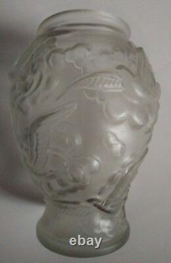 BAROLAC, OPALESCENT GLASS RAISED STYLIZED DOVES, BIRDS CLOUDSl CZECHOSLOVAKIA