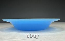 Baccarat Attributed French Blue Opaline Glass Napoleon Dish With Gilding 19C