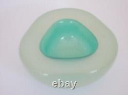 Barbini seguso era Murano translucent opaline alabastro bowl mint green & white