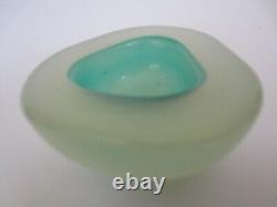 Barbini seguso era Murano translucent opaline alabastro bowl mint green & white