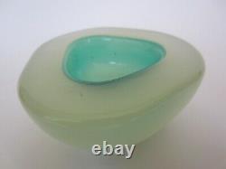 Barbini seguso era Murano translucent opaline alabastro bowl mint green & white