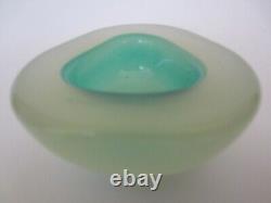 Barbini seguso era Murano translucent opaline alabastro bowl mint green & white