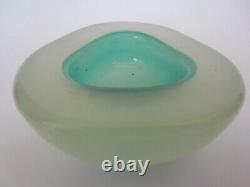 Barbini seguso era Murano translucent opaline alabastro bowl mint green & white