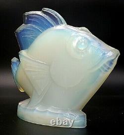 Beautiful SABINO FRANCE OPALESCENT ART GLASS CHABOT FISH FIGURINE / PAPERWEIGHT