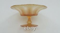 Beautiful Tiffany Favrile Opalescent Pastel Art Glass Compote