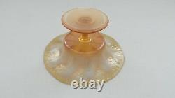 Beautiful Tiffany Favrile Opalescent Pastel Art Glass Compote