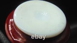 Biedermeier Opaline Hand Painted Floral Art Glass Vase Harrach / Josephinenhütte