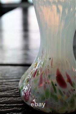 Bohemian Antique ca. 1905 Kralik Harlequen Opalescent Art Glass Vase Loetz Era