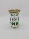 Bohemian Moser Opaline Overlay, Hand Painted, Gilt Edged Vase