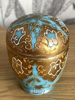 Box for small items Bohemian Opaline Blue Glass Moser with Gold Plated