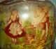 C1880 Antique Art Glass Vase Hand Painted Cherublove Letterbird 13.25tall