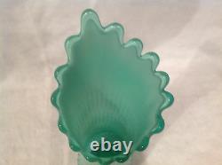 C1941 or 59-61 16 Fenton Emerald Green & White Opalescent Swung Vase RARE VG+++