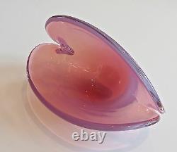 C1950 Venetian, Murano, Archimede Seguso Opalescent Clam Shell Double Based Bowl