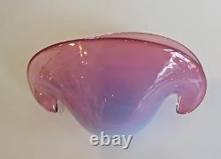 C1950 Venetian, Murano, Archimede Seguso Opalescent Clam Shell Double Based Bowl