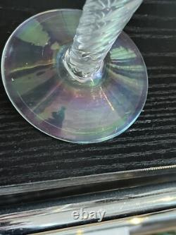 C19th Victorian John Walsh Walsh Iridescent H/Blown Twisted Fluted Vase 21cms