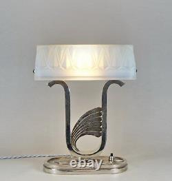 CHARLES RANC FRENCH 1930 ART DECO LAMP OPALESCENT GLASS. Modernist muller era