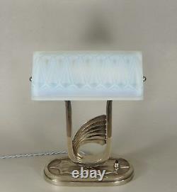 CHARLES RANC FRENCH 1930 ART DECO LAMP OPALESCENT GLASS. Modernist muller era