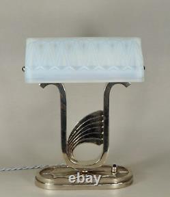 CHARLES RANC FRENCH 1930 ART DECO LAMP OPALESCENT GLASS. Modernist muller era