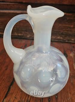 CHARMING ARTS & CRAFTS STYLE OPALINE VASELINE GLASS EWER, CIRCA 1890s