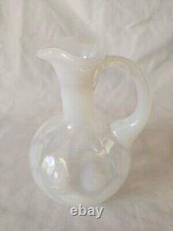 CHARMING ARTS & CRAFTS STYLE OPALINE VASELINE GLASS EWER, CIRCA 1890s