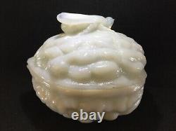 Ca. 1841 Vallerysthal, Opaline Glass, Walnut & Fly Covered Trinket Dish, Exc