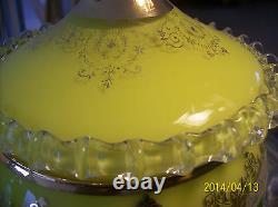 Cameo Venetian Antique Gilded Gold Opalescent Murano Spiraling Glass Compote