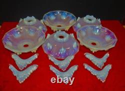 Chandelier French art deco Ezan Sabino 6 arm original Opalescent glass icicles