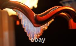 Chandelier French art deco Ezan Sabino 6 arm original Opalescent glass icicles