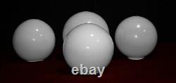 Chandelier Original art deco 4 arms chrome plate suspended opaline globes C1940s