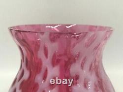 Consolidated Glass-Cranberry Red & White/Criss-Cross Opalescent Toothpick Holder