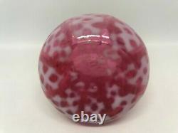 Consolidated Glass-Cranberry Red & White/Criss-Cross Opalescent Toothpick Holder