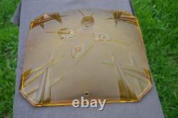 Degue DAVID GUERON Art Deco Glass Light Caramel Yellow Plafonnier Opalescent Gla