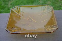 Degue DAVID GUERON Art Deco Glass Light Caramel Yellow Plafonnier Opalescent Gla