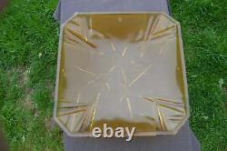 Degue DAVID GUERON Art Deco Glass Light Caramel Yellow Plafonnier Opalescent Gla