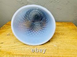 Duncan and Miller blue opalescent hobnail art glass vase 8Tall Mint Condition