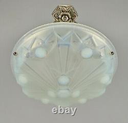 EJG FRENCH 1930 OPALESCENT ART DECO CHANDELIER pendant lamp EZAN muller era