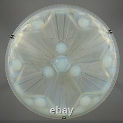 EJG FRENCH 1930 OPALESCENT ART DECO CHANDELIER pendant lamp EZAN muller era