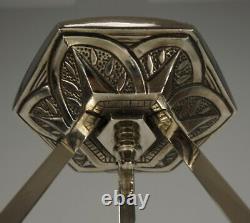 EJG FRENCH 1930 OPALESCENT ART DECO CHANDELIER pendant lamp EZAN muller era