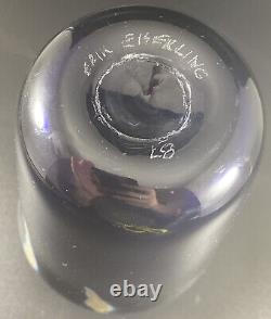 ERIK EISERLING Optic Vase 6 in Opalescent Blown Abstract Art Glass 1987
