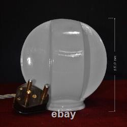 Early 1930s art deco lamp architectural design chrome plated & Opaline shade