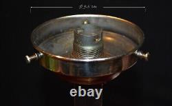Early 1930s art deco lamp architectural design chrome plated & Opaline shade