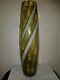 Empoli / Alrose Massive Green & White Opalescent Stripe Italian Art Glass Vase