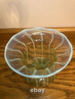 English Opalescent Stripe Vase Circ 1890-1900 Art Nuveau